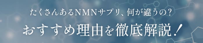 おすすめ理由を徹底解説！たくさんあるNMNサプリ、何が違う？